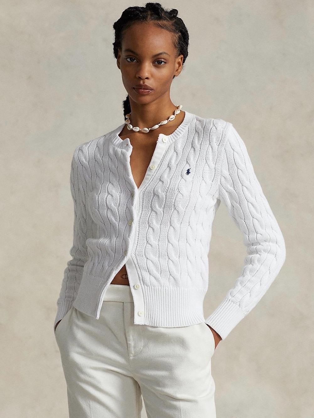 NWT Polo Ralph Lauren White Cardigan Small